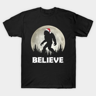 Believe Bigfoot Christmas T-Shirt